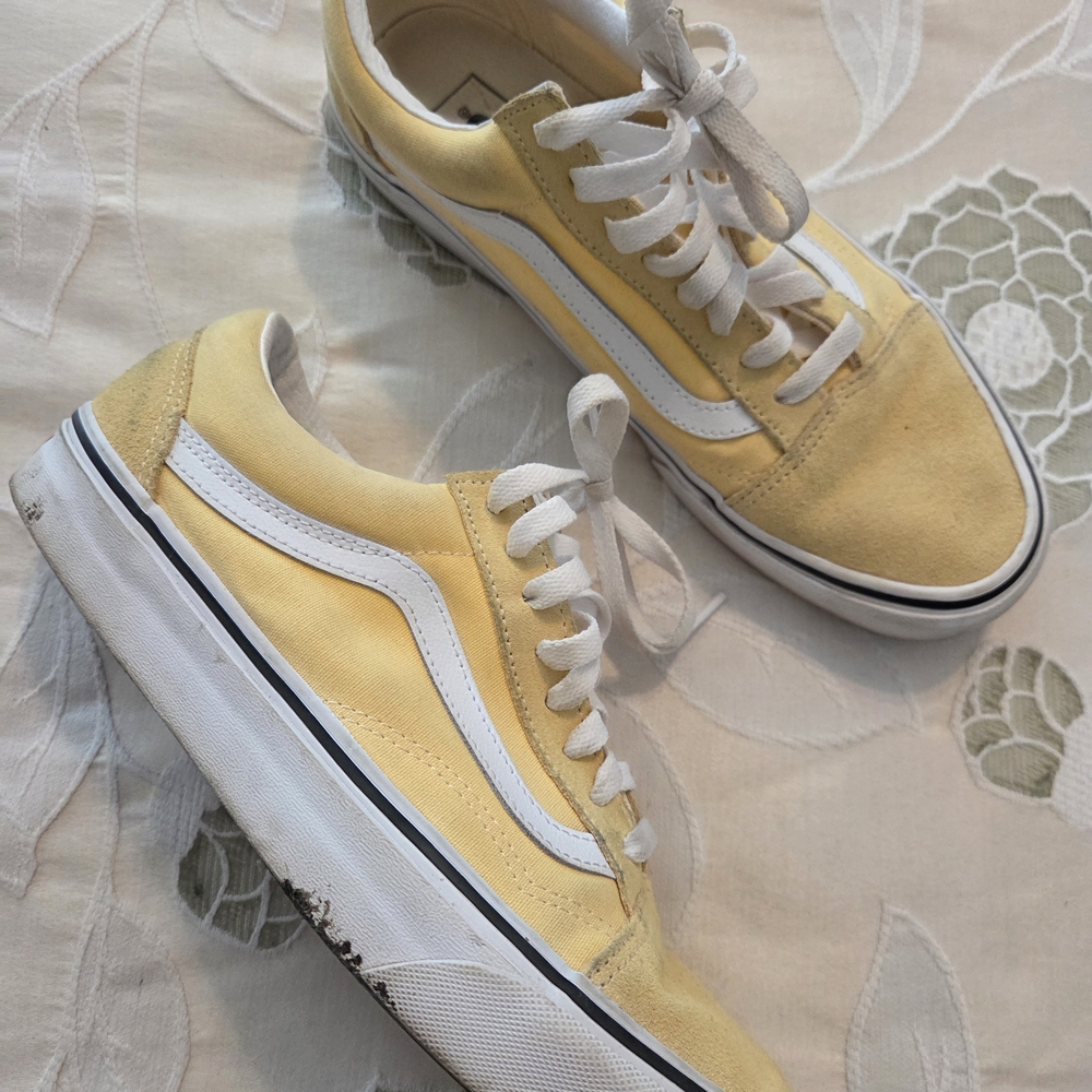 Vans Old Skool Yellow Canvas Sneakers with White Stripe